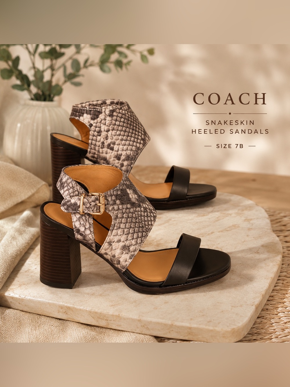 Coach snakeskin heeled Sandals